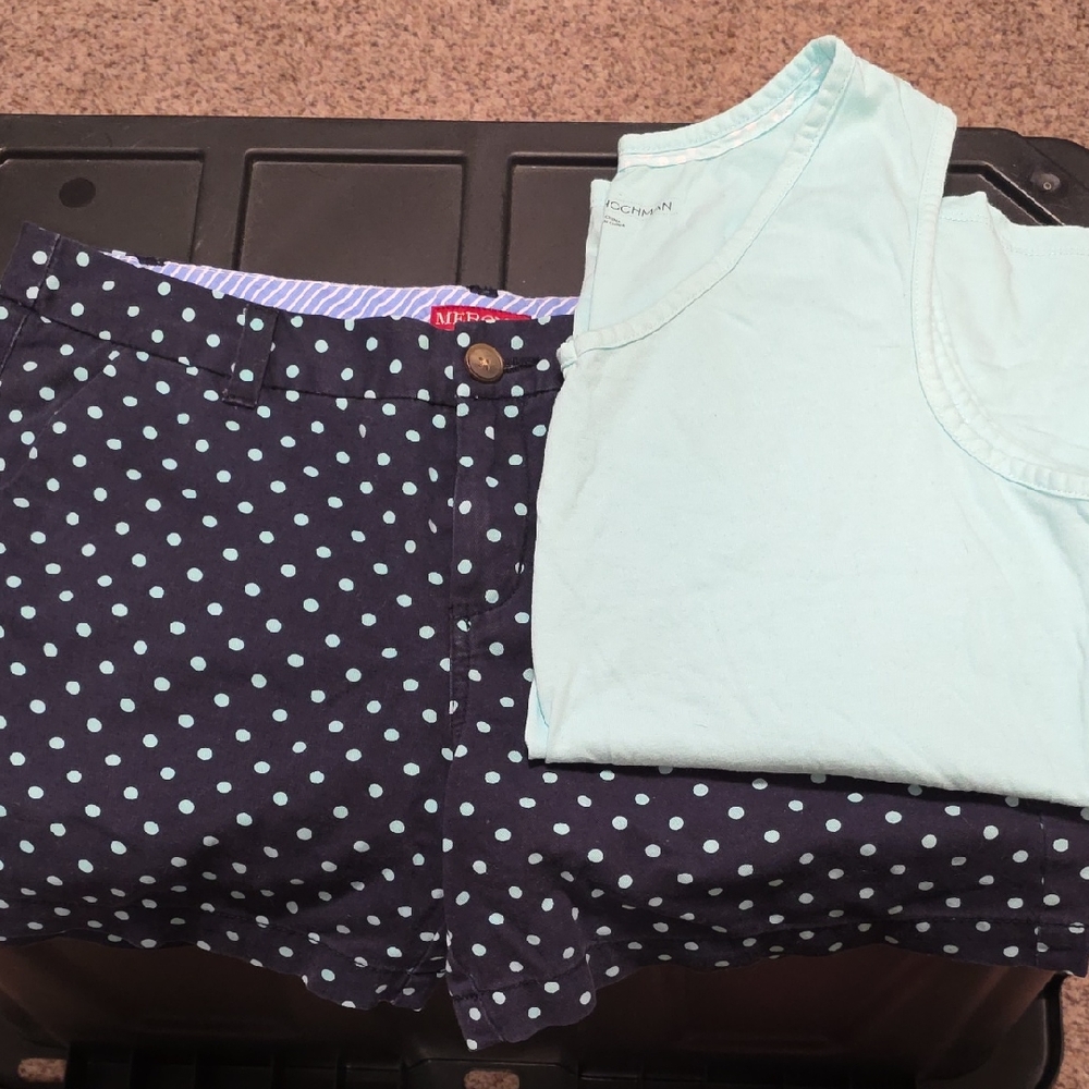Merona Dark Blue Shorts with Light Blue Dots